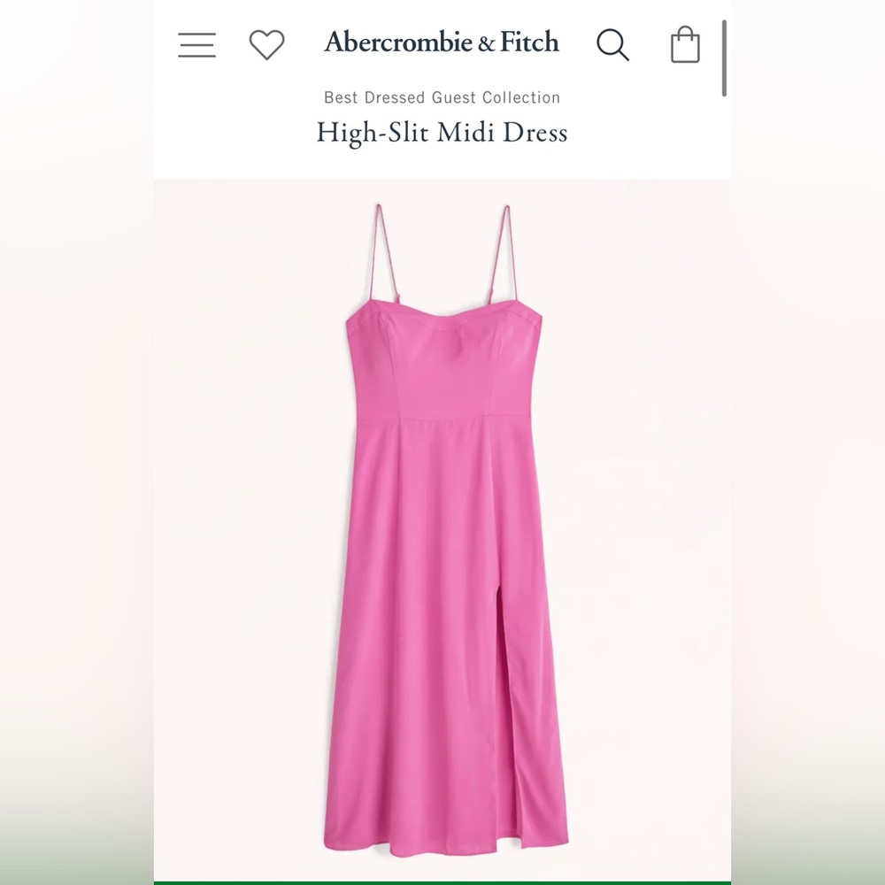 Abercrombie High Slit Midi Dress Pink (worn once!)
